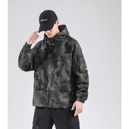 2021 Spring Men Camouflage Jacket Mens Hip Hop Retro Color Windbreaker Streetwear Trackcoat Male Hooded Military Jacket 5XL