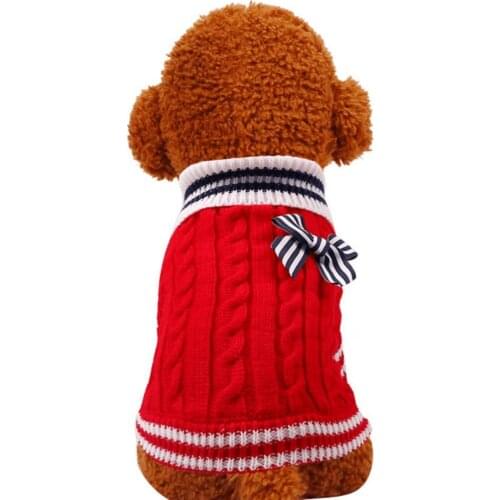 Lightweight Durable Warm Bowknot Decor Pet Cat Apparel Turtleneck Cat Clothing Fine Workmanship Pet Supplies