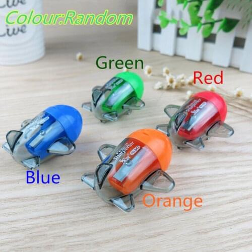 Mini Candy Color Pencil Sharpener Aircraft Airplane Shape Mechanical Sacapuntas Knife Papeleria Office School Decor 1pc