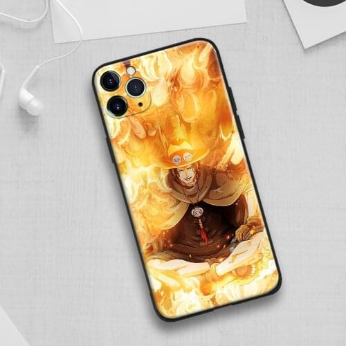 Fire Fist Portgas D Ace Anime Glass Soft Silicone Phone Case for IPhone SE 6s 7 8 Plus X XR XS 11 12 Mini Pro Max Cover Shell