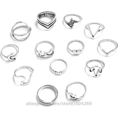 New Arrival Fashion Women Personality Design Ring Set Geometric Shape Jewelry Ring Set For Women Factory Price