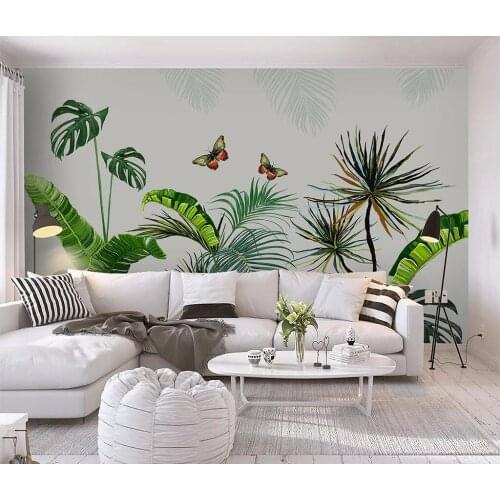 Bacal Custom 3D wallpaper mural Nordic hand drawn plant banana leaves Floral fresco Bedroom TV background 3d wall paper decor