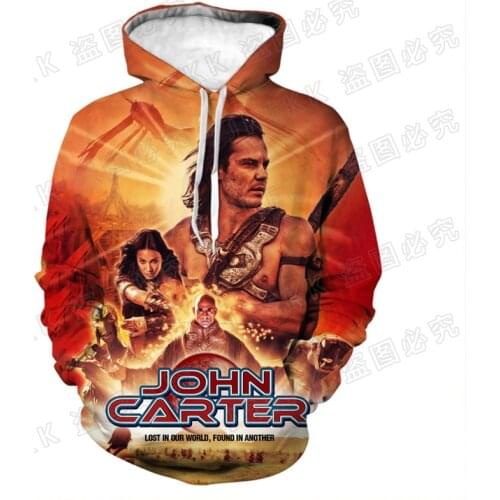 2021 New Spring Autumn Men Hooded Sweatshirts Disney Movie John Carter Women Clothes 3D Print Streetwear Children Hoodies