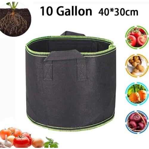10 Gallon Thicken Fruit Plants Grow Bags Hand Held For Home Garden Plant Growing Fabric Pot Vegetables Flower Bags