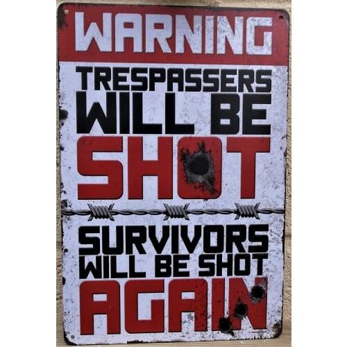 Trespassing Security Retro Metal Tin Sign Plaque Poster Wall Decor Art Shabby Chic Gift