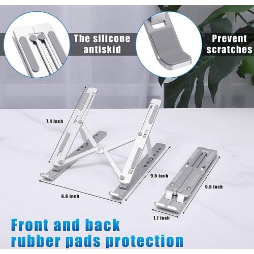 Portable Laptop Stand Aluminium Alloy Adjustable Macbook Laptop Holder Multi-Angle Stand Heat Release Foldable Tablet Bracket