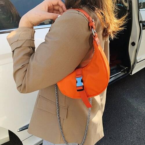 Chain Casual Retro Women Bag Underarm Bag Youth Bag Hobos Soft Double Joint Fashion Messenger Bag New Moon Bag