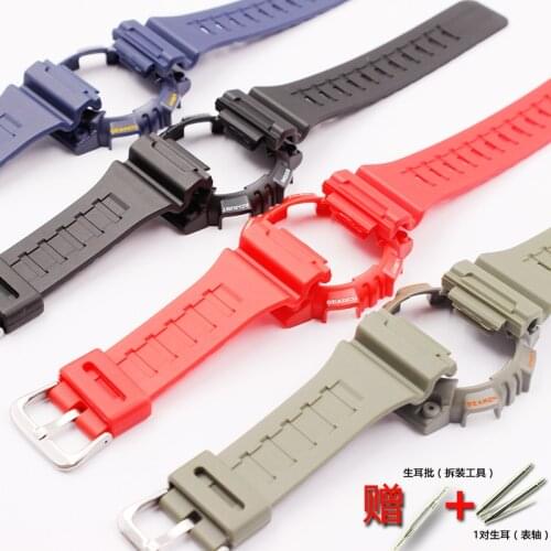 Watch accessories buckle mens silicone strap For Casio resin strap AQ-S810W AQS810WC ladies sports rubber case 16mm