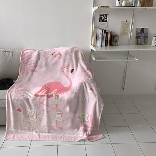Flamingo Pink Tropical Home Blanket High Quality Bedroom Living Room Sofa Blanket Lounge Hotel Travel Portable Soft Blanket