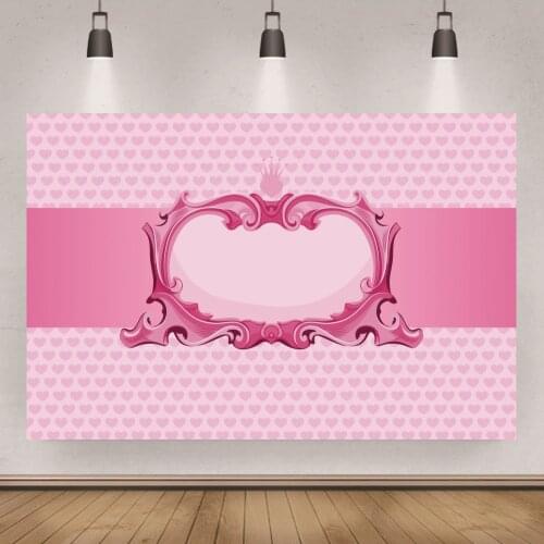 Princess Style Pink Birthday Party Decor Backdrop Studio Photography Prop Girls Baby Shower Background Supplies Banner