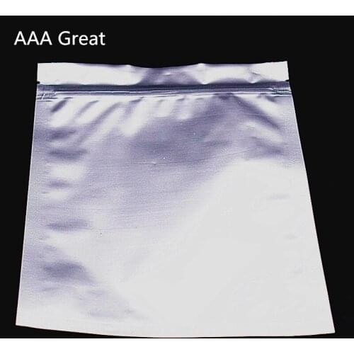 AAA Great 50pcs/Lot Silver Pure Aluminum Foil Bags Zipper Food Saver Bag Storage Pouches For Kitchen Tools Snack Candy Grain New