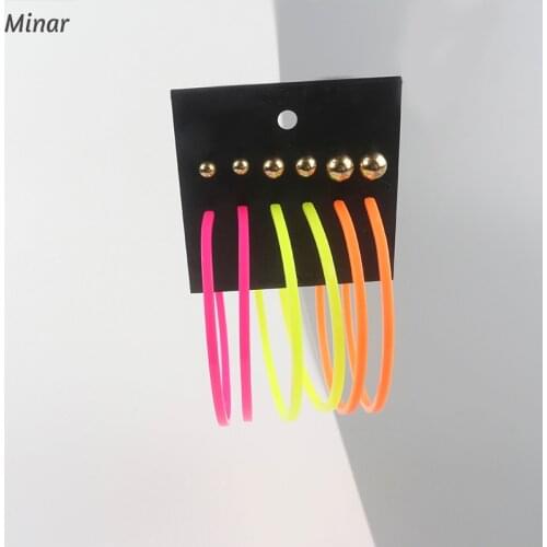 85mm Candy Color Big Circle Hoop Earrings Pink Yellow Orange Acrylic Earrings Steel Ball Earrings 2019 Large Statement Earrings