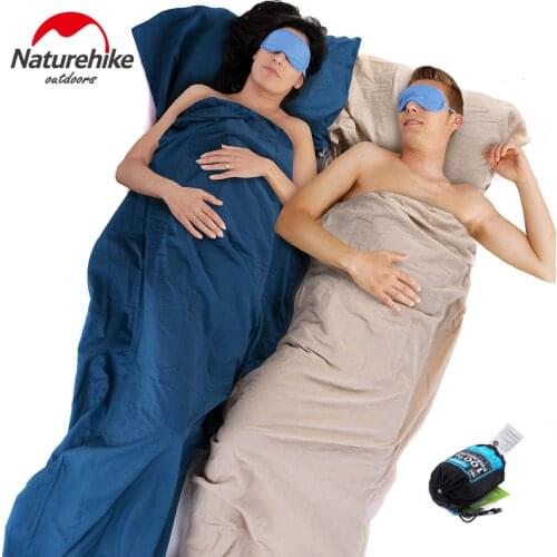 Naturehike Cotton Sleeping Bag Liner Envelope Ultralight Portable Single Camping Splicing Double Sleeping Bag Liner