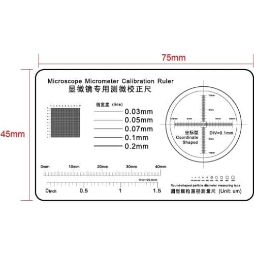 Special Micrometer Correction Ruler for Stain Detection Card Inspection Precision Microscope