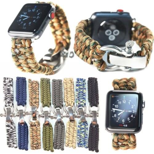 Sports Strap Woven Nylon Rope Bracelet For Apple Watch Band 38mm 42mm 40mm 44mm For IWatch 5 4 3 2 1 Handmade Wristband Belt