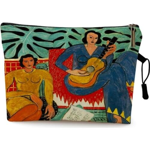 Abstrct Matisse Art Print Makeup Storage Pouch Floral Cosmetic Bag Travel Organizer Toiletry Case for Femminile Friends Gift