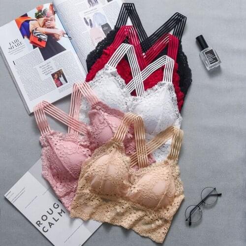 Fashion Casual Women Lady Lace Strap Bras Tops Tube Ch Wrap Woman Underwear Cross Beauty Back Tank Tops