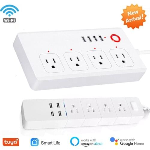Wifi Smart Plug Tuya USB Socket For Home US/BR Smart Power Strip With Wireless Control Work With Google Home/Alexa Echo