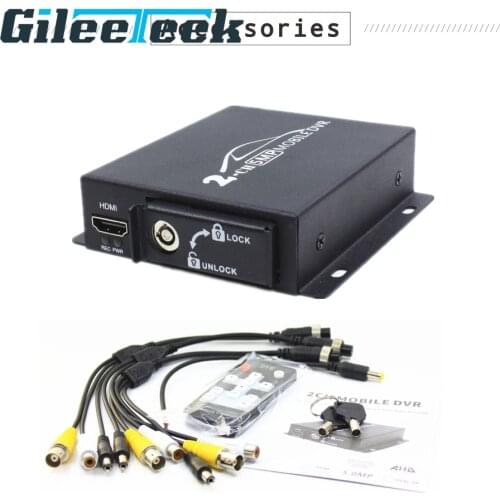 Mini 2CH Vehicle Mobile DVR 3/4/5MP 720P 1080P AHD CVBS HDMI Video Output Surveillance DVR with Remote Control for Car Truck Bus