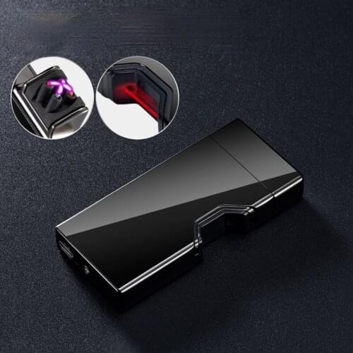 Rechargeable USB Lighter Infrared Laser Induction Double Arc Smoke Accessories for Weed Briquets Et Accessoires Fumeurs Men Gift