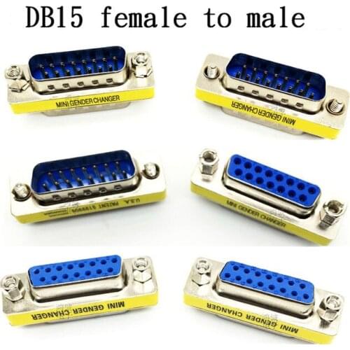 1pcs DB15 female to male MINI Gender Changer adapter RS232 Com D-Sub to Male Female VGA plug connector 15pin