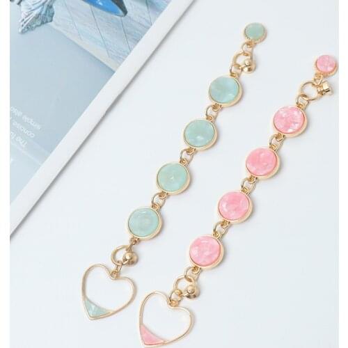 1PCS Pink Green Shell Acetic Acid Alloy Candy Heart for DIY Key Chain Phone Case Decoration Jewelry Accessories Iphone 12 Pro