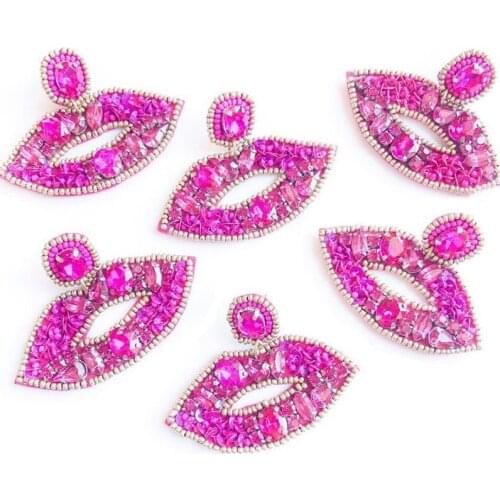 2021 Fashion Beads Earrings For Women Bohemian Womens Handmade Beads Mouth Drop Earrings Aretes Jewelry Ear Accessories