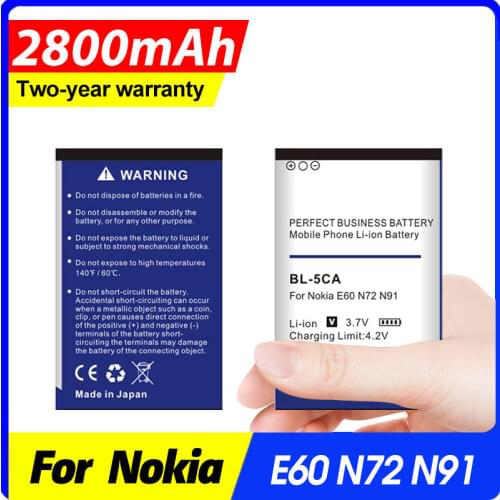 2800mAh BL 5CA BL-5CA BL5CA Battery for Nokia E50 E60 N70 N71 N72 N91 C2-01 C1-00 2020 2023 3660 6630 6680 6822