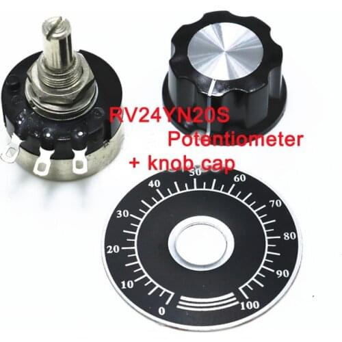 2W Potentiometer Knob Kit RV24YN20S B101 102 103 104 105 201 202 203 204 254 302 303 501 502 503 504 B5K 10K 100K 500K 200K
