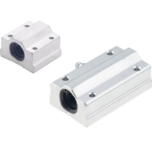 4pcs Linear Motion Ball Bearing Slide Block Bushing SC8UU SCS8UU SC10UU 12UU 16UU SCS10LUU SCS13LUU + Linear Shaft CNC 3D Parts