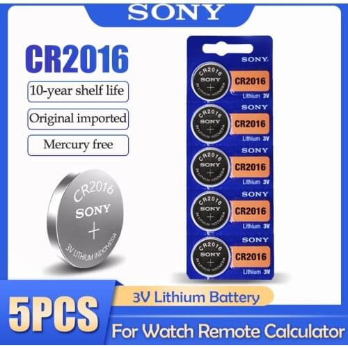5PCS/lot Sony CR2016 CR 2016 DL2016 LM2016 BR2016 ECR2016 3V Lithium Battery For Watch Calculator Remote Control Button Cell