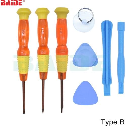 8 in 1 Repair Pry Opening Tools Kit With Big Screwdriver For iPhone 4 5 6 7 8 X Samsung 100sets/lot