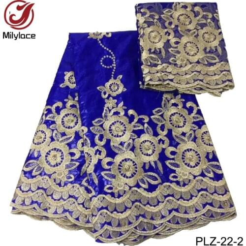 Nice design african bazin riche getzner with beads french lace bazin embroidery cotton fabric 7 yards fabric PLZ-22