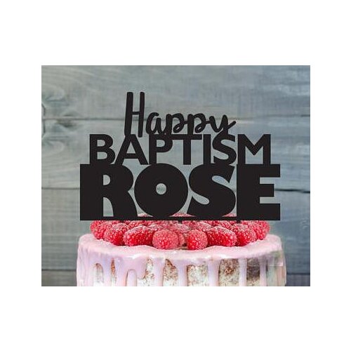 Custom surname Acrylic Birthday happy baby shower Cake Toppers Christening Baptism party decorations