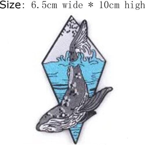 Free shipping 1pc shark badge 10cm high iron on sew on for left chest/appliqué/for Jeans/dolphin/animal/ocean/Diving/the sea