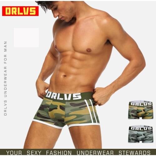 ORLVS Comfortable Underwear Men Boxers Breathable Cotton Male Panties Cueca Tanga Men Boxers Solid Shorts Quick Dry Mesh OR144