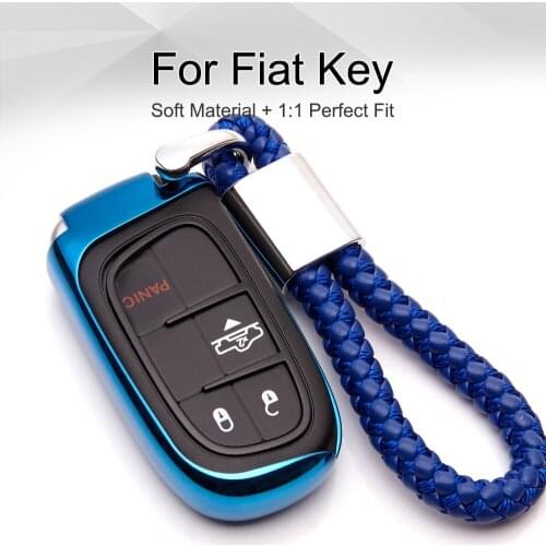 TPU Smart Car Key Cover Case for Fiat 500 Ducato Egea Tipo Punto Freemont Capa Chave Panda Stilo Key Fob Ring Chain Accessories