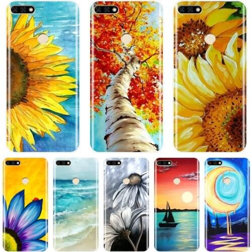 Back Cover For Huawei Honor 8X MAX 10 9 8 7 Art Flower Silicone Soft Phone Case For Huawei Honor 7 8 9 10 Lite 7S 7X 7A 7C Pro