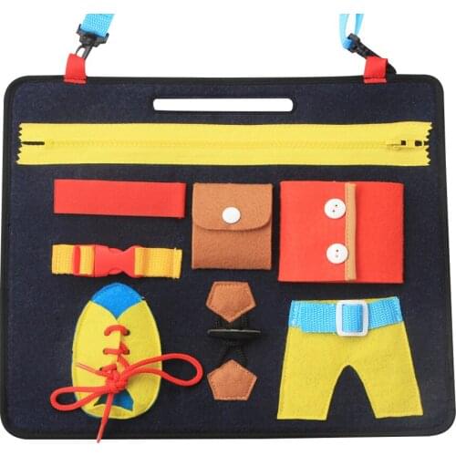 Babies Basic Skills Learning Board Puzzle Non Woven Kids Children Learn To Dress Educational Toys Montessori Teaching Aids