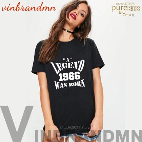 2020 Fashion Streetwear Tees Summer Style womens T-Shirt A Legend was born in 1966 54th Birthday Gift Tee shirt