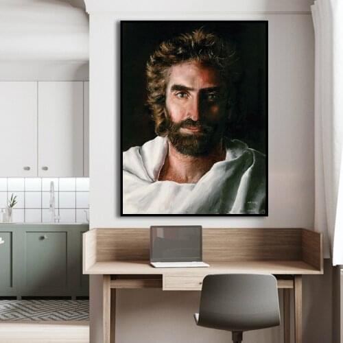 God Jesus Christ Picture Home Decor Retro Wall Art Prints and Posters Portrait Canvas Painting for Living Room Bedroom Decor