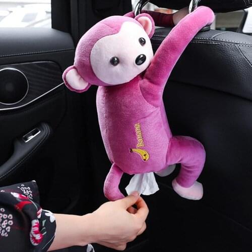 Creative Pipi Monkey Tissue Box Cartoon Paper Napkin Tissue Box Car Armrest Box Cute Interior Products Car Accessories