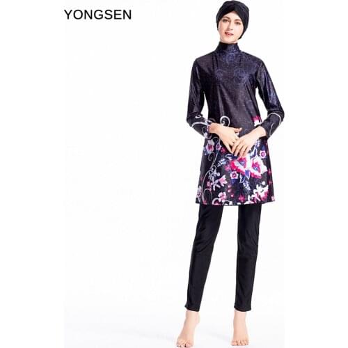 YONGSEN Womens Burkinis Muslim Swimwear Ladies hijab Modest Islamic Muslimah Swimsuit Raincoat Bathing Swimming Suit Beachwear