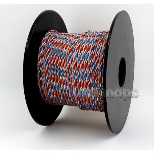 LN005744 Clear Blue Red Copper 8 Cores PVC Extreme Soft Silver + OCC Mixed Earphone Headphone Cable Wire 0.05mm*12