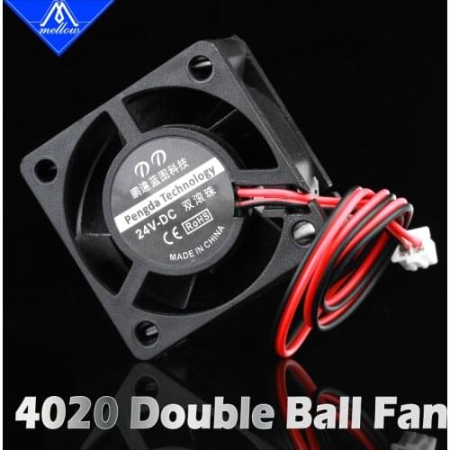 Mellow 1pcs 12V/24V 3D Printer Small Cooling Dual Ball Bear 4020 Fan For BMG-WIND NF-sunrise Bmg-Crazy Cooling Extruder Hotend