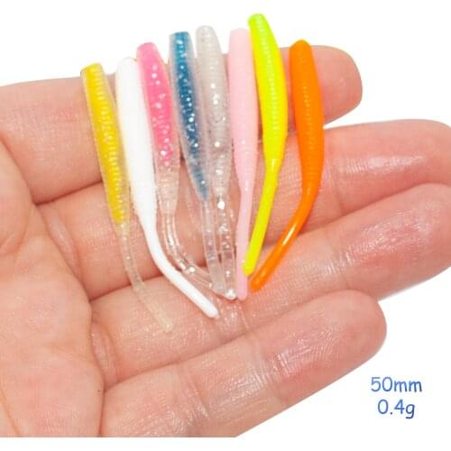 Micro Worms 10pcs 4.8cm 0.4g Lures Rock Fishing Ultra Fishing Soft Baits Shad Fly Silicon Bait Fishing Lure