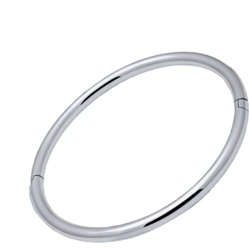 Fashion 925 Silver Round Bangle Simple Bangle For Women Men Party Gifts