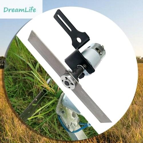 DIY Lawn Mower Set DC 12V 775 Motor Manganese Steel Blade Garden Mowing Tools Mini Grass Cutting Machine Tool