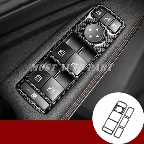Carbon Fiber Car Door Window Button Cover For Mercedes Benz ML W166 2012-2015 GL X166 2013-2015 Car Decoration