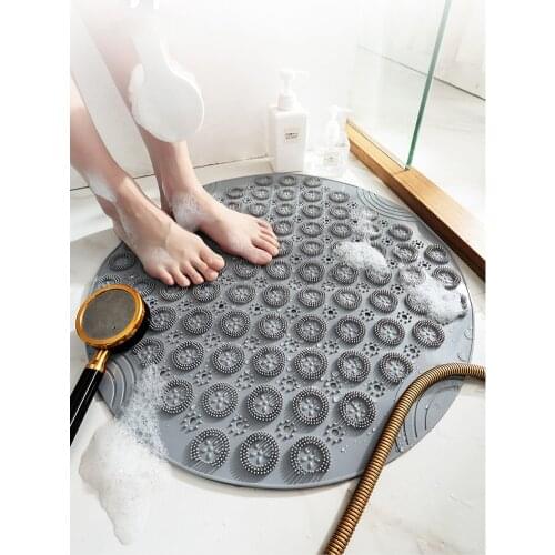 NATURAL KISS Round Rugs In The Bathroom